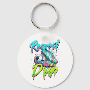 Respect The Drip Soccer Ice Cream Drip With Sprink Key Ring