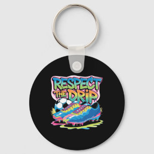 Respect The Drip Soccer Ice Cream Drip With Sprink Key Ring
