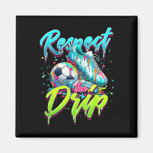 Respect The Drip Soccer Ice Cream Drip With Sprink Magnet