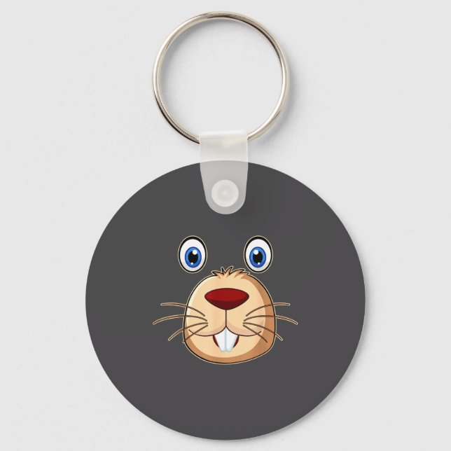 Respect The Groundhog Day Funny Groundhog Face  Key Ring (Front)