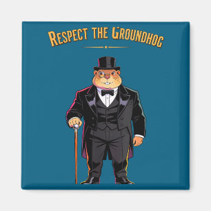 Respect The Groundhog Funny Woohuck And Marmot D Magnet