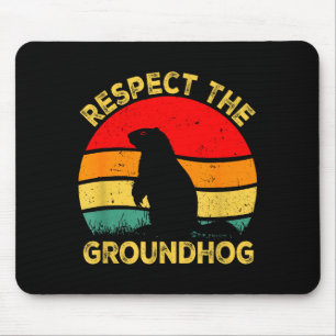 Respect The Groundhog Rodents Cute Vintage Retro G Mouse Pad