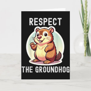 Respect The Groundhog Whisperer Funny Humor Vintag Card