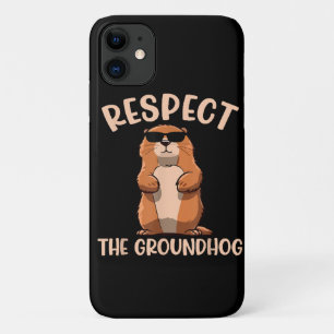 Respect The Groundhog -Woodchuck Groundhog Day Case-Mate iPhone Case