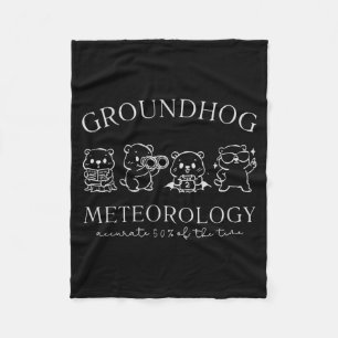 Respect the groundhogs funny woodchuck women men fleece blanket