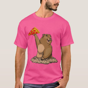 Respect The Grounghog Hat Funny Animal Pizza Love T-Shirt