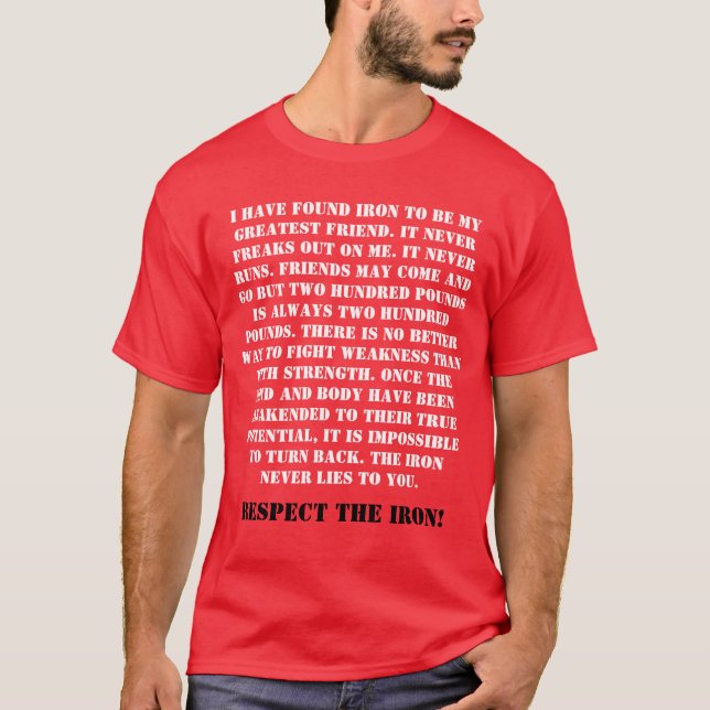 Respect The Iron Front RED T-Shirt (Front)