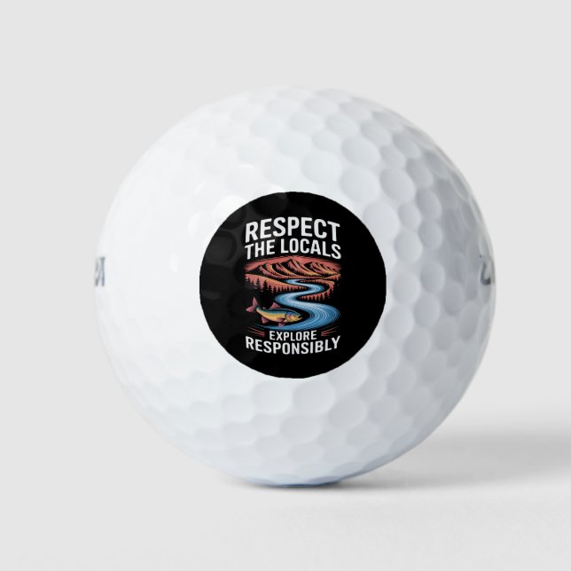 Respect the Locals Fish Ocean Save the Planet  Golf Balls (Front)