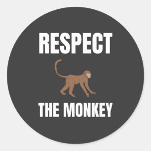 Respect The Monkey Classic Round Sticker