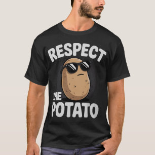 Respect The Potato For Boys Men Funny Vegetable T-Shirt