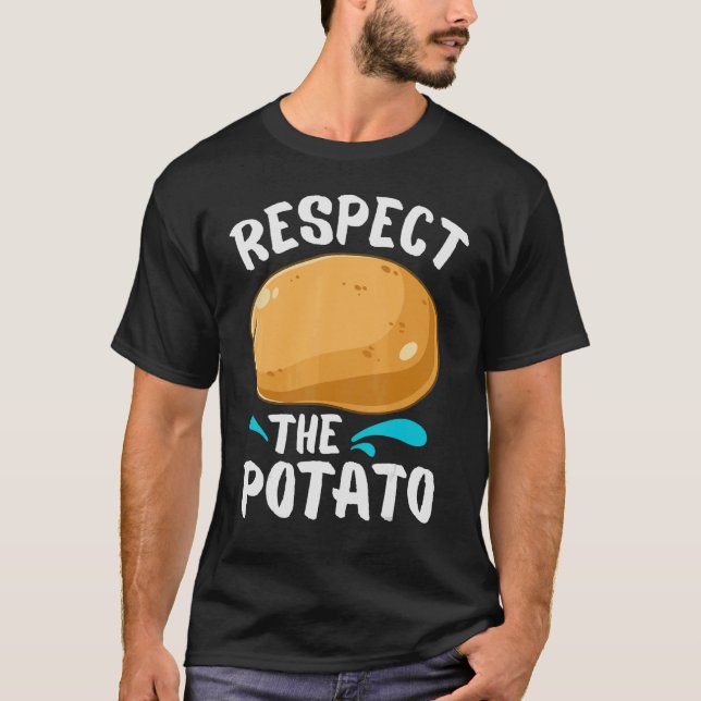 Respect The Potato Funny Vegetable For Kids Boys M T-Shirt (Front)