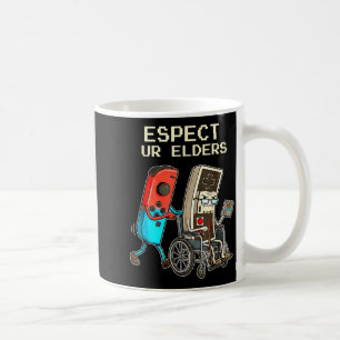 Respect Ur Elders Retro Gaming Controller Funny Coffee Mug