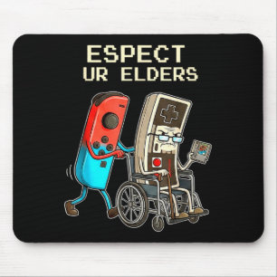 Respect Ur Elders Retro Gaming Controller Funny Mouse Pad