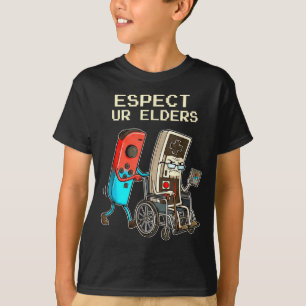 Respect Ur Elders Retro Gaming Controller Funny  T-Shirt