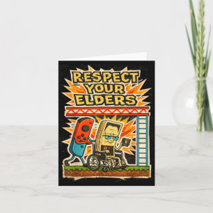 Respect Your Elders Funny Gamer Controller 80s Ret Card