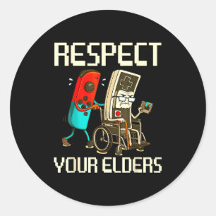 Respect Your Elders Gaming Clic Classic Round Sticker
