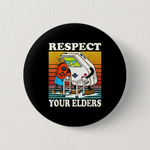 Respect Your Elders Gaming Control 80s Retro Funny 6 Cm Round Badge