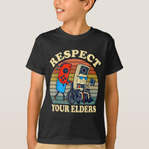 Respect Your Elders Gaming Control 80s Retro Funny T-Shirt