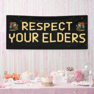 Respect Your Elders Gaming Control Retro Funny Banner