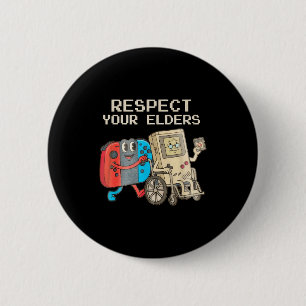 Respect Your Elders Gaming Control Retro Funny Gam 6 Cm Round Badge
