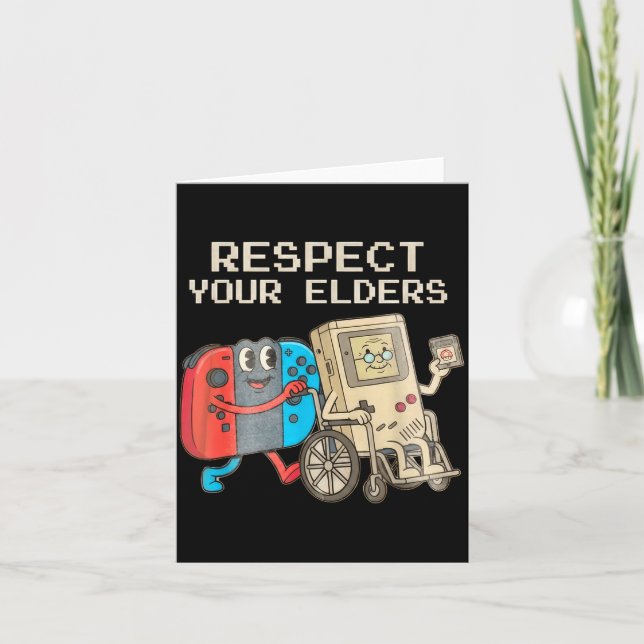 Respect Your Elders Gaming Control Retro Funny Gam Card (Front)