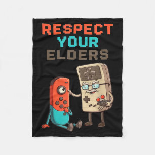 Respect Your Elders Gaming Control Retro Funny Gam Fleece Blanket