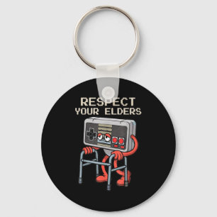 Respect Your Elders Gaming Control Retro Funny Gam Key Ring