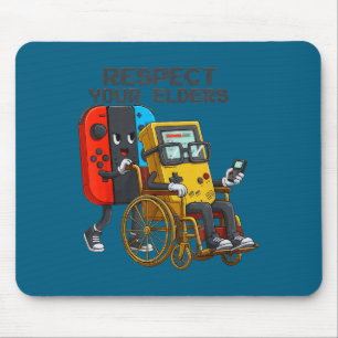Respect Your Elders Gaming Control Retro Funny Gam Mouse Pad
