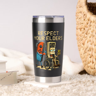 Respect Your Elders Gaming Control Retro Funny Insulated Tumbler