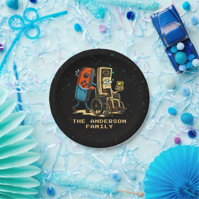 Respect Your Elders Gaming Control Retro Funny Paper Plate (Party)