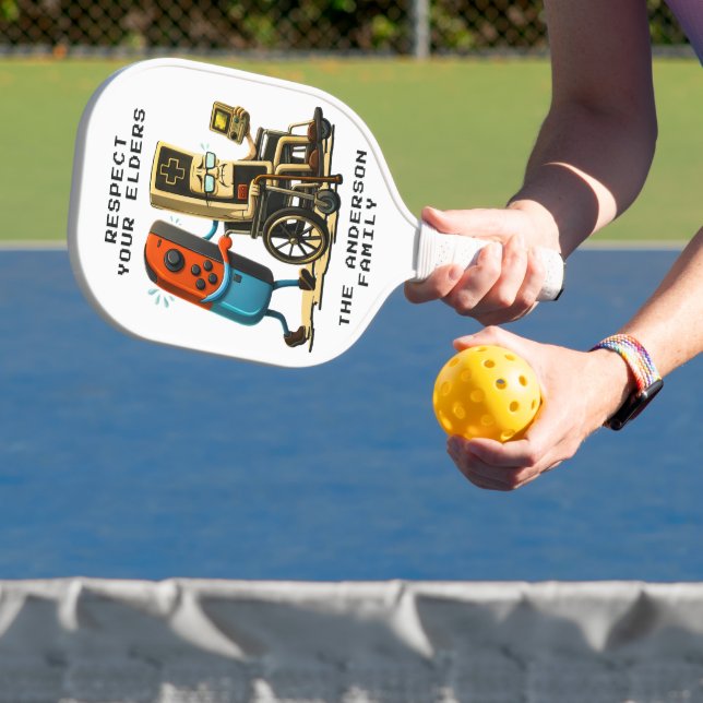 Respect Your Elders Gaming Control Retro Funny Pickleball Paddle (Insitu)
