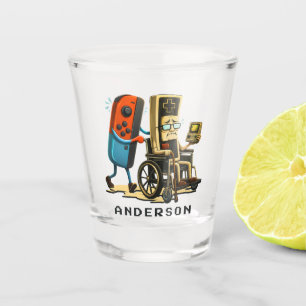 Respect Your Elders Gaming Control Retro Funny Shot Glass