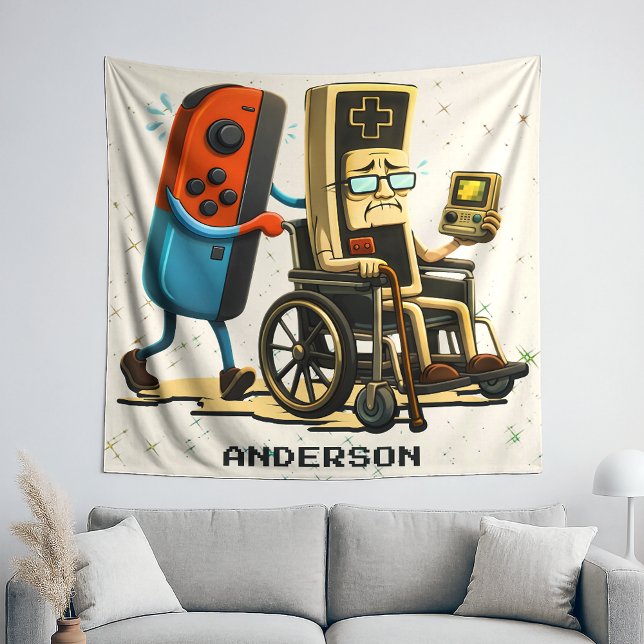 Respect Your Elders Gaming Control Retro Funny Tapestry (Creator Uploaded)