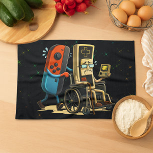 Respect Your Elders Gaming Control Retro Funny Tea Towel