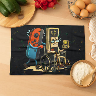 Respect Your Elders Gaming Control Retro Funny Tea Towel