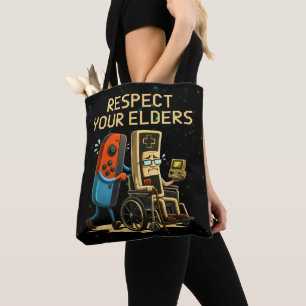 Respect Your Elders Gaming Control Retro Funny Tote Bag