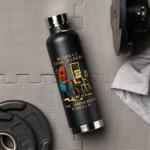 Respect Your Elders Gaming Control Retro Funny Water Bottle
