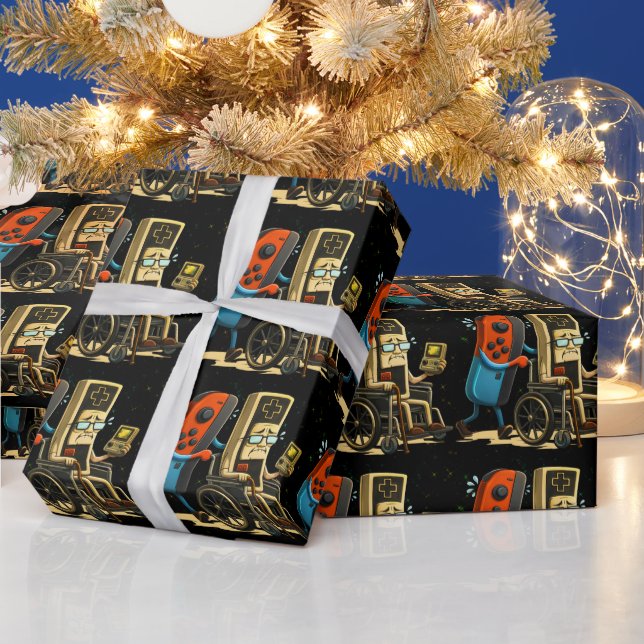 Respect Your Elders Gaming Control Retro Funny Wrapping Paper (Holidays)