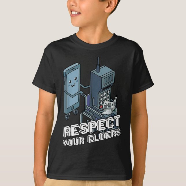 Respect your elders retro 80s gaming controller  T-Shirt (Front)