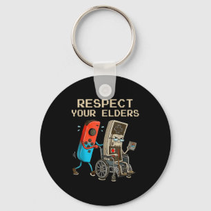 Respect Your Elders Retro Gaming Controller Funny  Key Ring