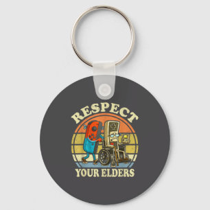 Respect Your Elders Retro Gaming Funny Controller  Key Ring