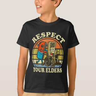 Respect Your Elders Retro Gaming Funny Controller  T-Shirt