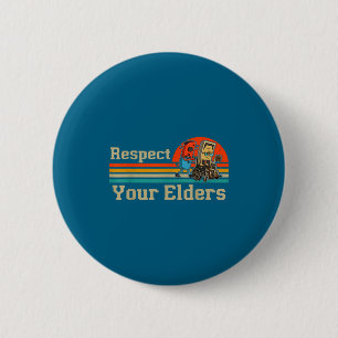 Respect Your Elders Retro Gaming Funny Gamer Contr 6 Cm Round Badge