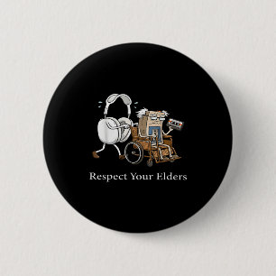 Respect Your Elders Retro Gaming Funny Gamer Contr 6 Cm Round Badge