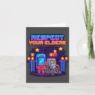 Respect Your Elders Retro Gaming Funny Gamer Contr Card