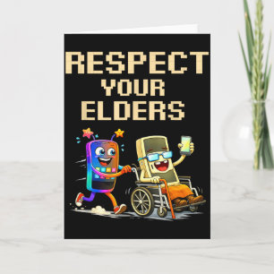 Respect Your Elders Retro Gaming Funny Gamer Contr Card