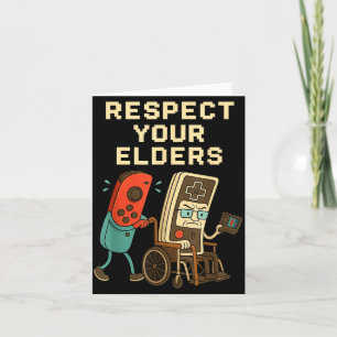 Respect Your Elders Retro Gaming Funny Gamer Contr Card