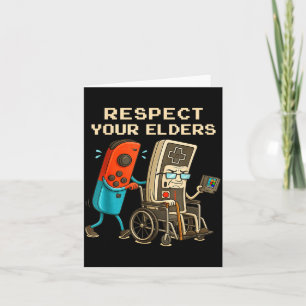 Respect Your Elders Retro Gaming Funny Gamer Contr Card