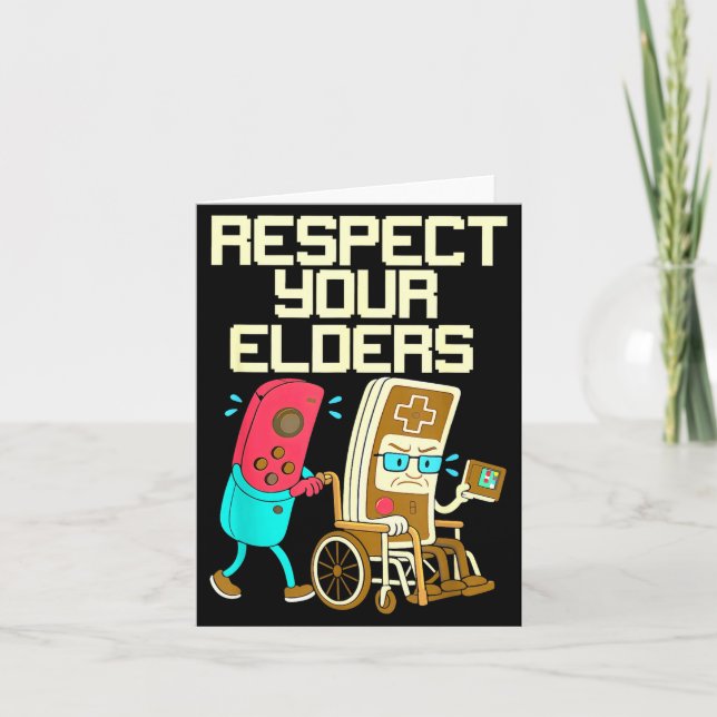 Respect Your Elders Retro Gaming Funny Gamer Contr Card (Front)