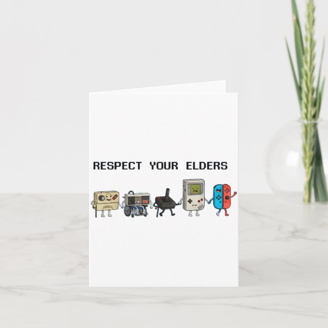 Respect Your Elders Retro Gaming Funny Gamer Contr Card (Front)